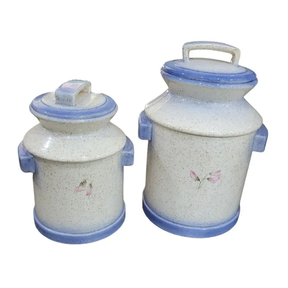 VTG Atlantic Mold 74' Farmhouse MCM Milk Jug Kitchen Canister‎ Cookie Jar Rare
